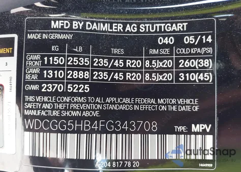 2015 Mercedes-Benz Glk 350 из США, поврежденный, VIN WDCGG5HB4FG343708